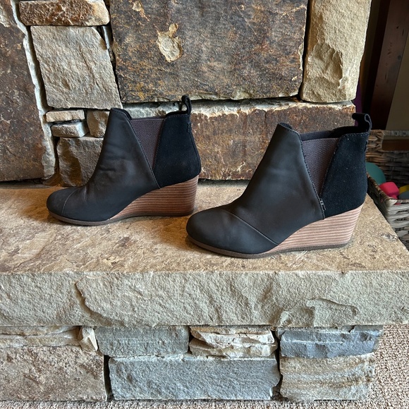 Toms leather wedge booties - Picture 2 of 7